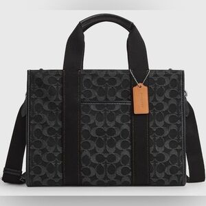 COACH SMITH TOTE SIGNATURE DENIM/BLACK